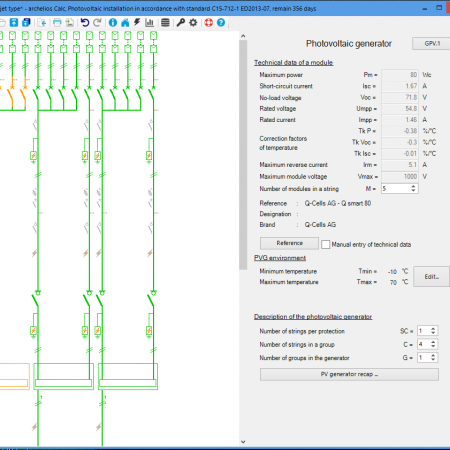 Screenshot Photovoltaikgenerator in archelios™ CALC