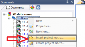 Project macro insertion command in elecworks