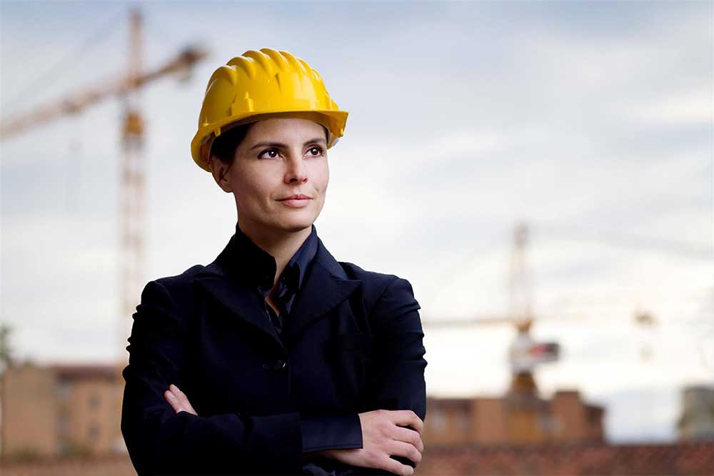 Sexy Young Female Engineer Stock Photo