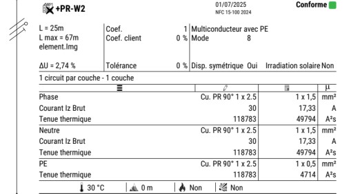 Figure 9: rapport détaillé elec calc